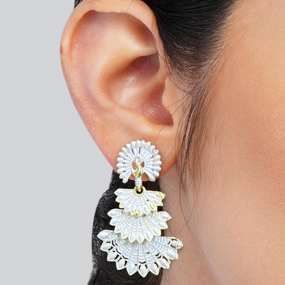 Vintage Floral Jhumki Earrings Set