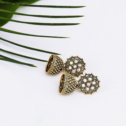 Vintage Floral Jhumki Earrings Set