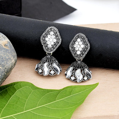 Vintage Floral Jhumki Earrings Set